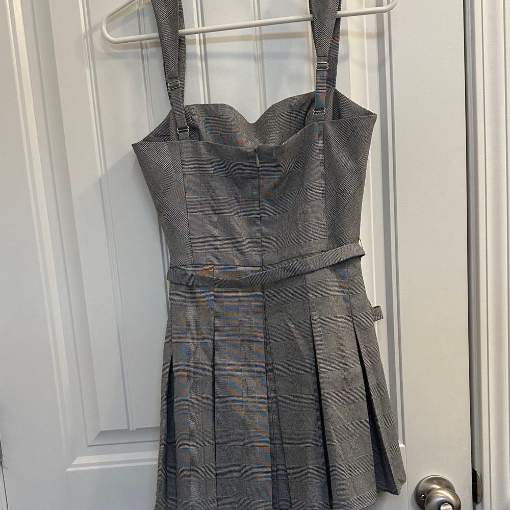 Amanda Uprichard Mercy Skort Romper in Business Plaid - Picture 7 of 10